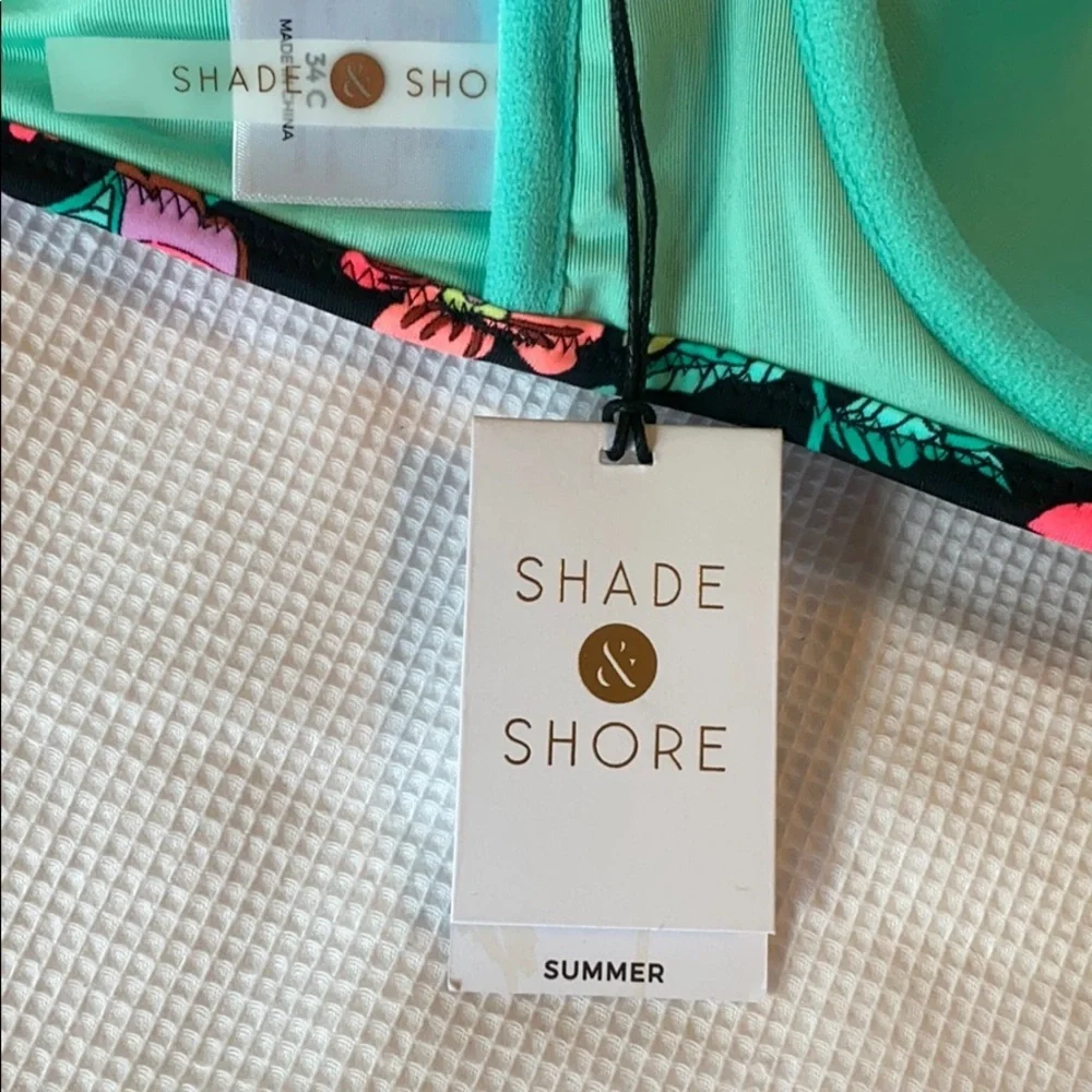 Shade & Shore biquíni top Halter size 34 C Floral